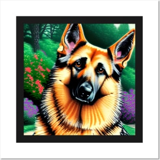 German Shepherd at the Park Posters and Art